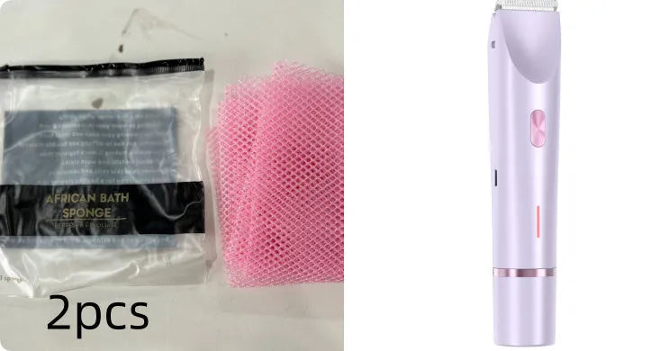 2-in-1 women's electric body hair trimmer double head shaver USB rechargeable pink for wet dry use on bikini line legs underarms