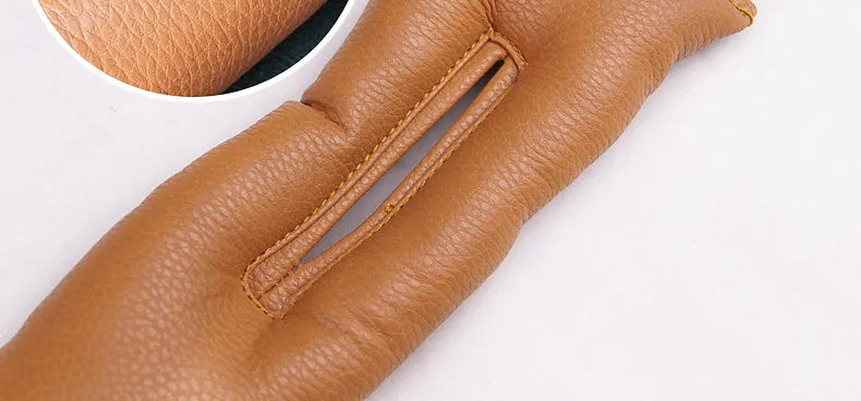 Car seat leak-proof gap strip in PU leather, available in black, beige, brown, and gray colours