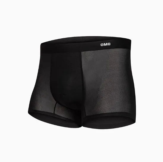 Men's lightweight seamless fitness shorts in black, shown flat, highlighting the antibacterial crotch panel and lack of seams.