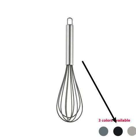 12 piece silicone kitchenware set with rotating storage bucket containing ladle spatula and clips