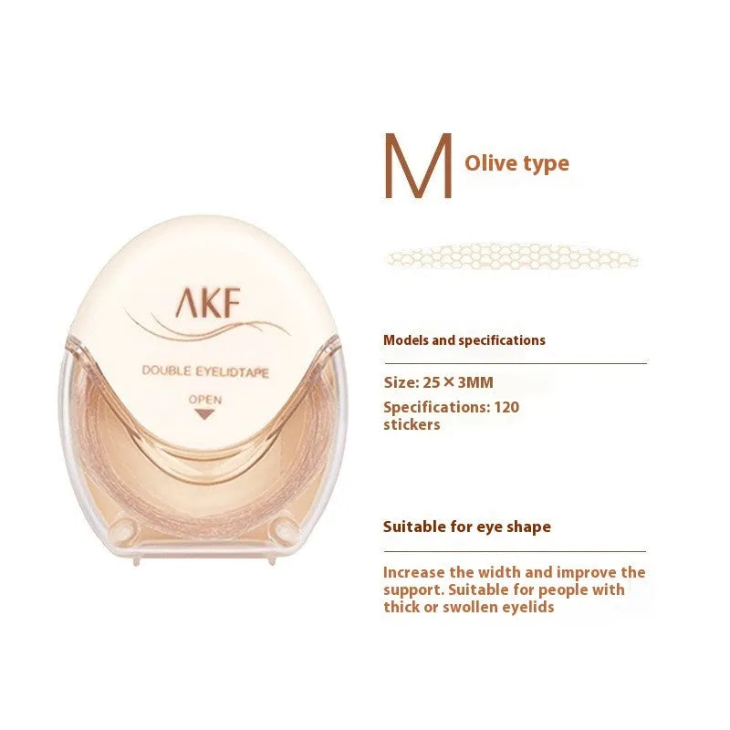 Double eyelid stickers roll with invisible traceless lace design showing 120 adhesive patches
