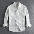Men's cotton long sleeve shirt in cardigan style, solid light blue colour, regular fit