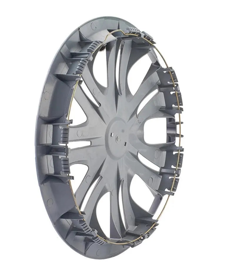 Universal monochrome ABS wheel hub cover for car in silver, black or electroplating finish.