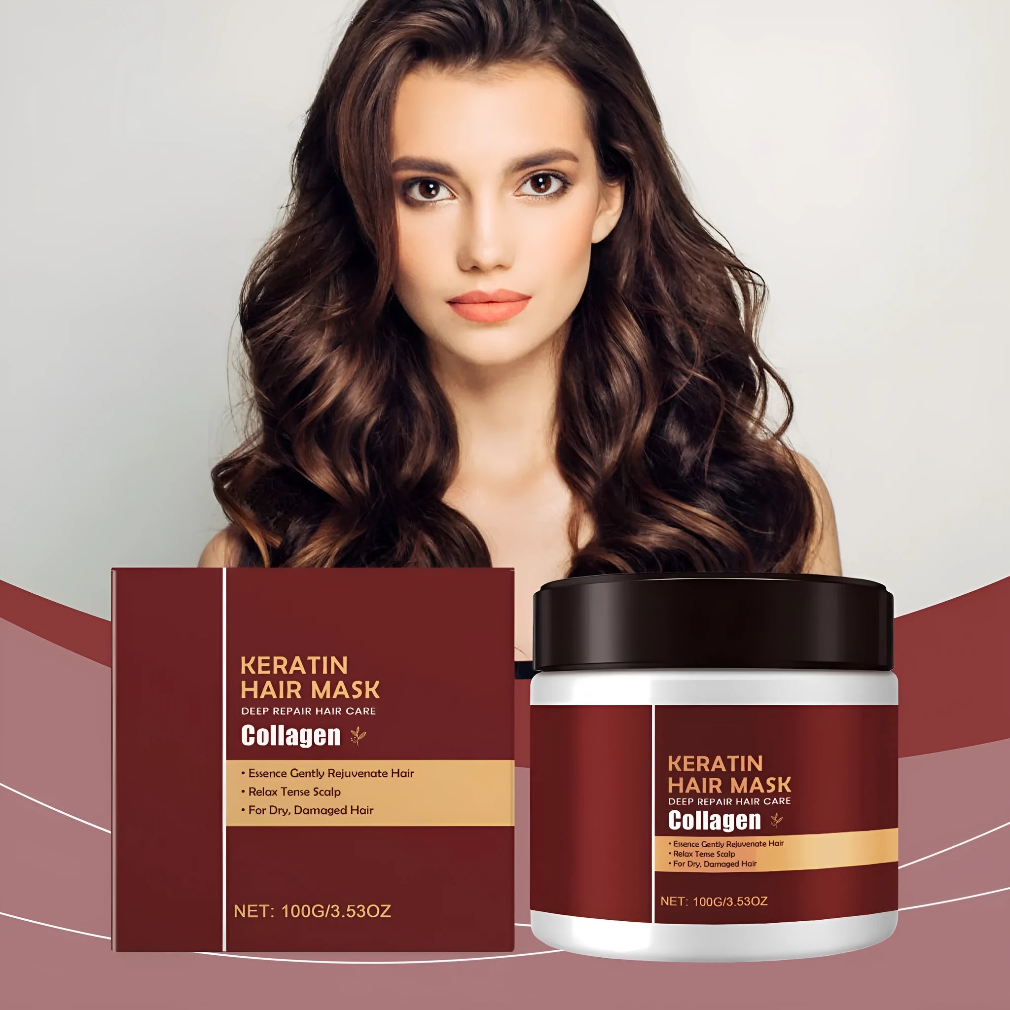 100g pot of gentle nourishing hair mask with hydrolyzed keratin and aloe extract, compact 5.5cm container