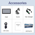 7 inch touch screen car GPS navigation device on a dashboard bracket