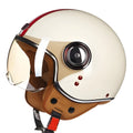 Scrambling motorcycle electric bicycle half helmet with ABS shell in white red and green for men and women sizes M L XL