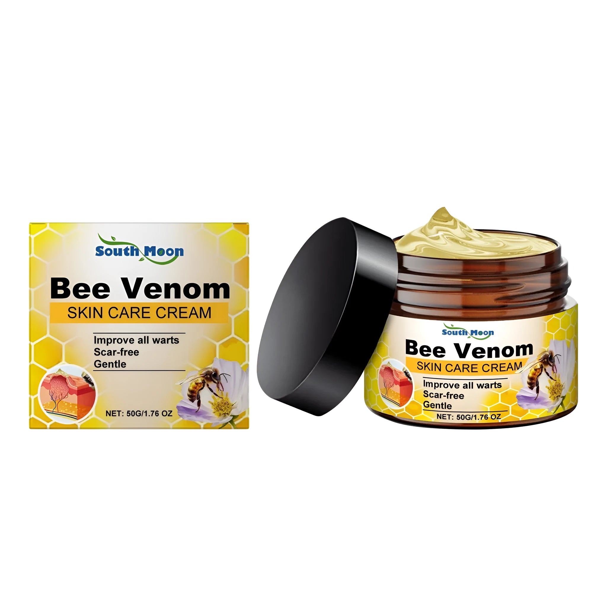 Full Effect Skincare Cream 50g jar with bee venom, honey, and tea tree oil ingredients