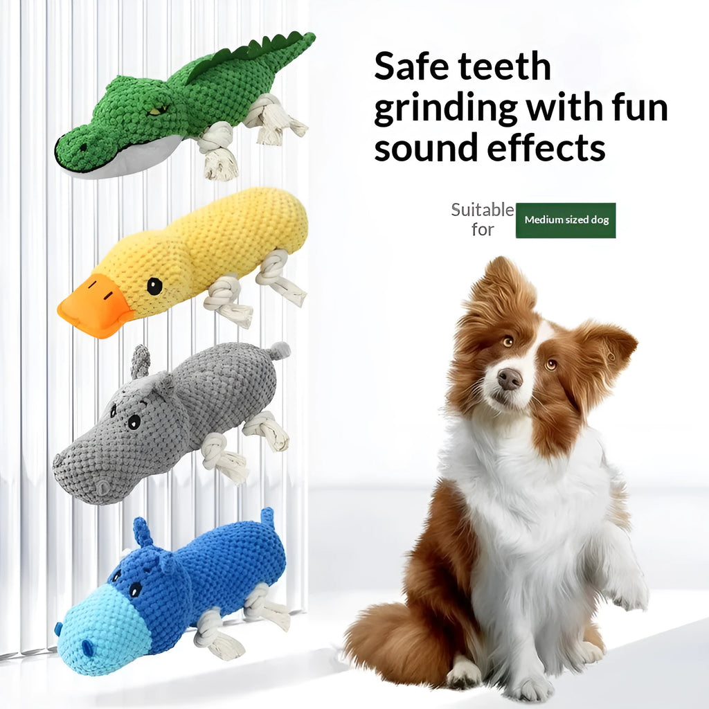 PVC chewing pet toy with sound feature in Crocodile style for dogs