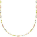 Geometric glass pendant necklace with electroplated alloy chain in random colours