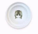Ceramic cat bowl holder with rack and cat face design, elevated to protect spine