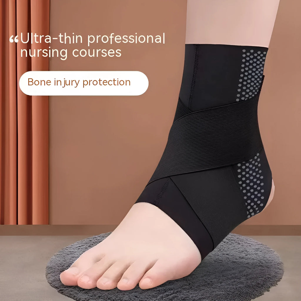 Lycra ankle support brace showing compression design for sports protection and rehabilitation