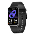EP08 smart bracelet with touch screen on a wrist, showing black, gold, and silver TPU strap options.