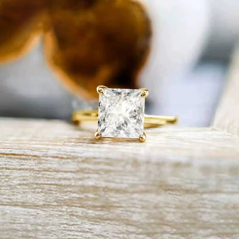 A simple geometric 925 silver women's ring in a choice of silver, gold, or rose gold finish.