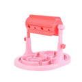 Blue interactive pet slow feeder puzzle toy with raised patterns and adjustable height mechanism