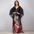 Women's loose sun protection robe in black and white arc pattern, free size polyester cover-up for swimming