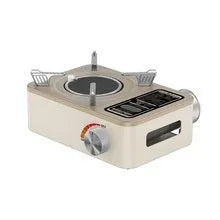 White infrared portable gas stove with stainless steel body and windproof design for outdoor camping