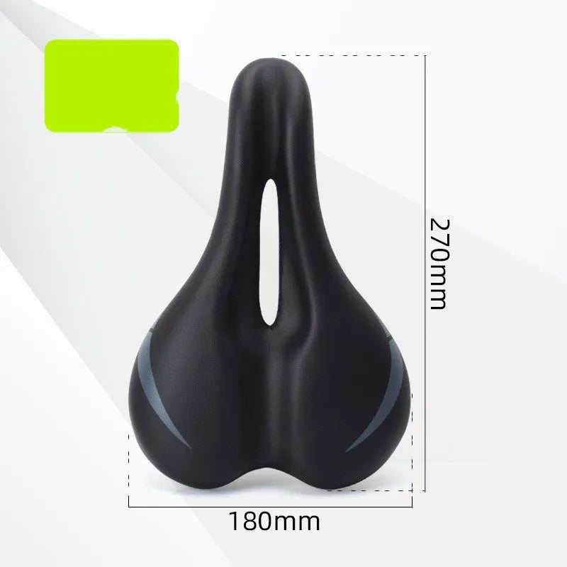Bicycle seat cushion with hollow centre design showing PU leather foam construction