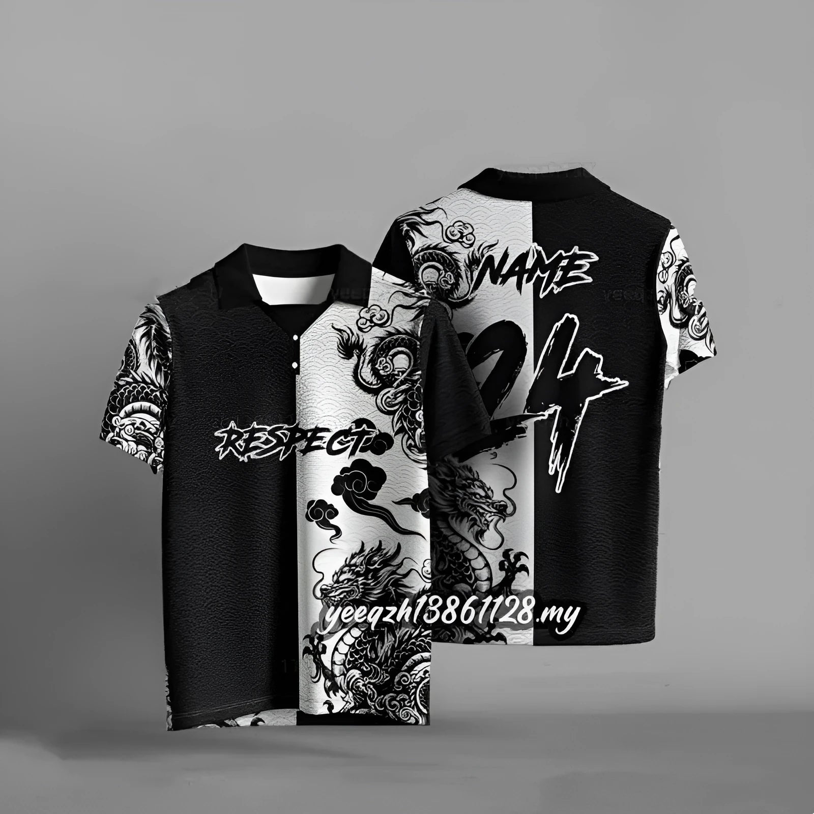 Black oversized t-shirt with a raised 3D digital print graphic on the front.