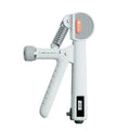 Adjustable spring hand grip strength trainer in ABS plastic, shown in white colour.