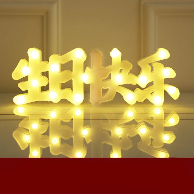 LED letter lights 22cm plastic alphabet in picture colour for birthday party and proposal decor
