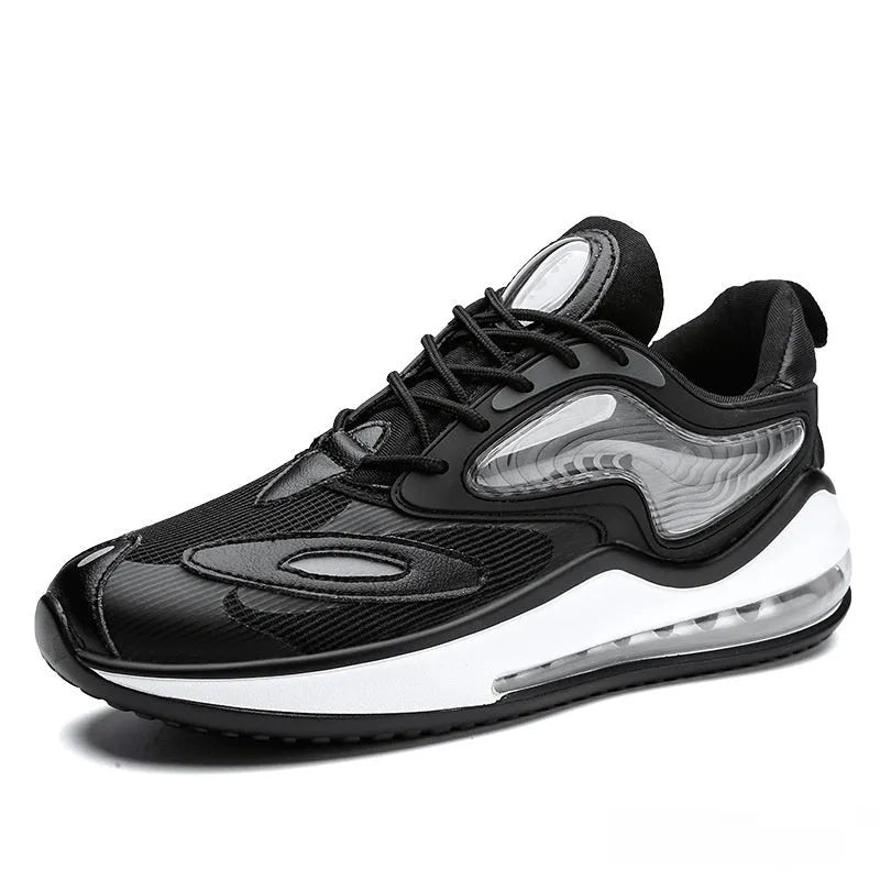 Men's summer casual shoes with air cushion height increasing soles in Space Black colour