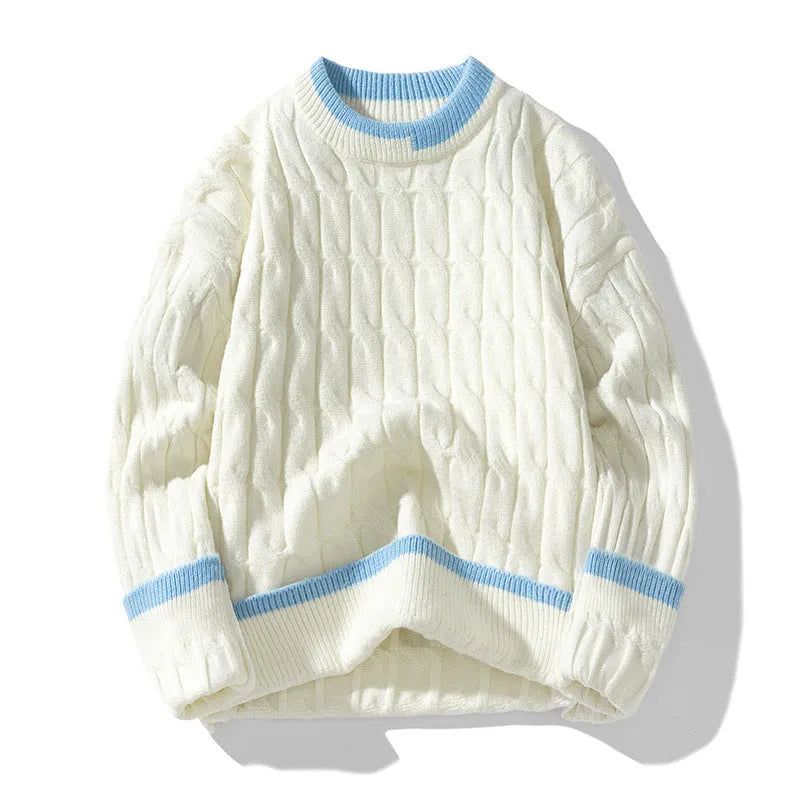 Men's two-piece modal and acrylic fibre sweater set in loose fit pullover style with long sleeves