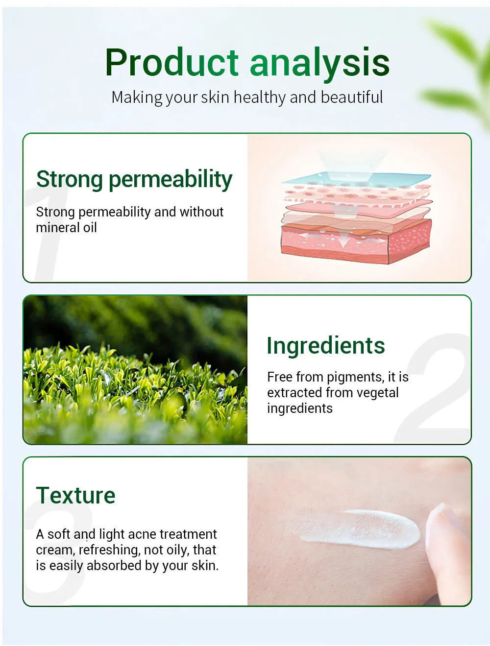 BREYLEE Tea Tree Acne Cream pot with moisturising acne scar treatment for general skin
