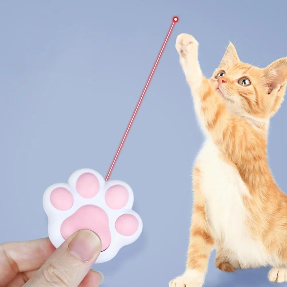 USB rechargeable infrared cat teaser toy with keychain lighting in black or pink colours