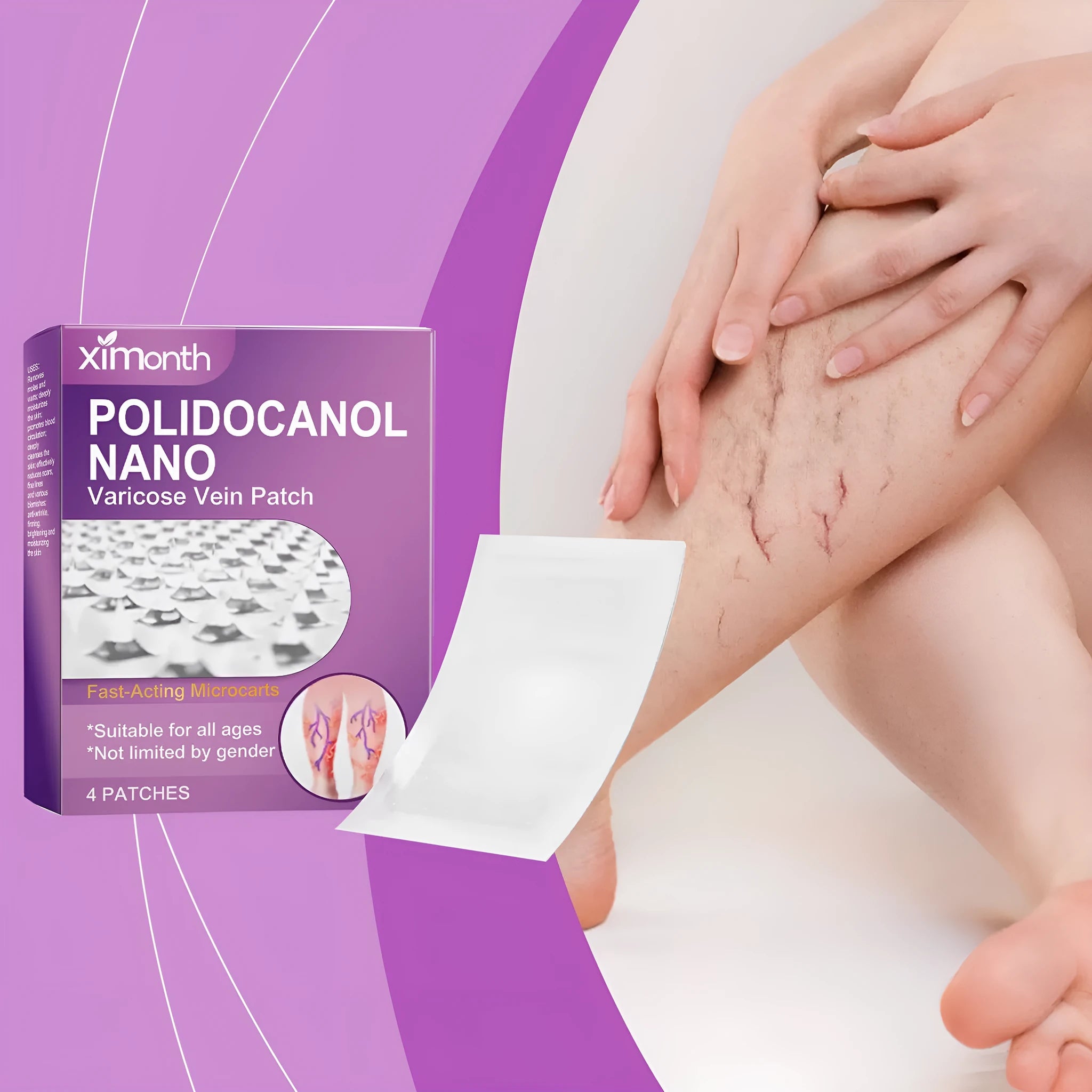 Legs nursing adhesive bandage micro needle stickers with moxa leaf and ginger root, 4 pieces