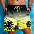 Men's ethnic style swimming trunks loose board shorts in polyester fabric