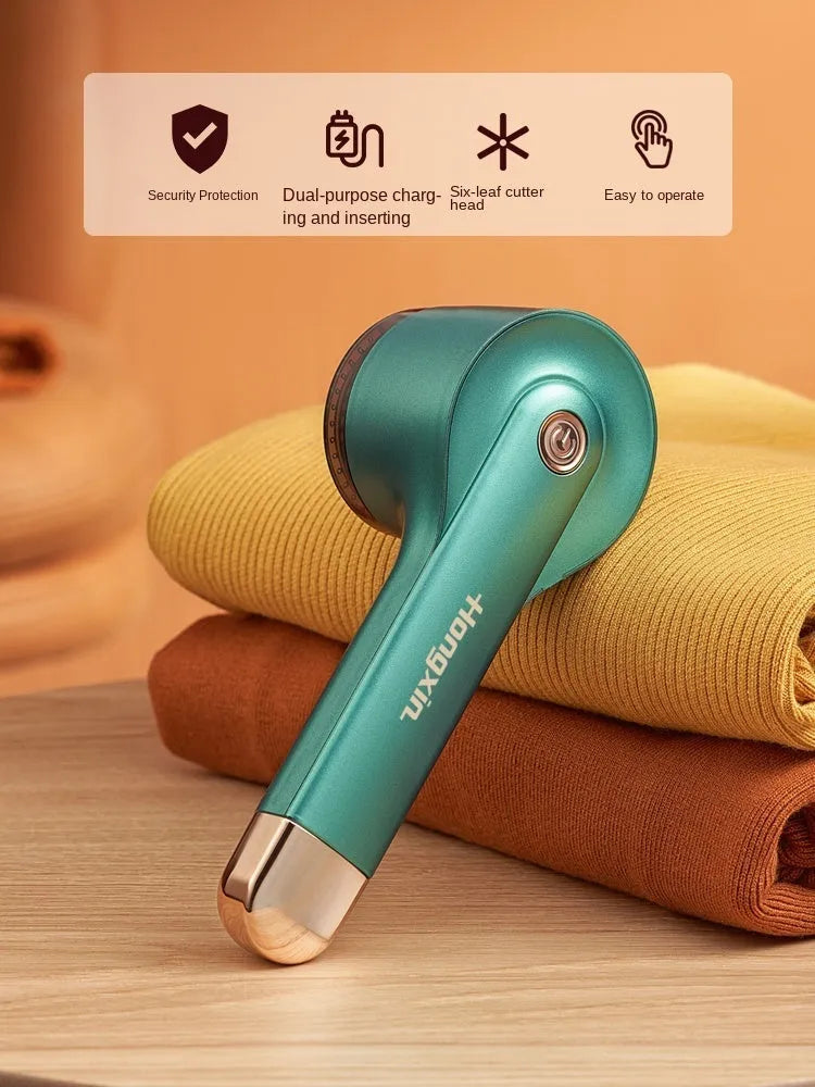 Hair ball trimmer USB charging model with stainless steel knife net, ABS handle, available in Black, Green, Red, High White Adhesive Wool