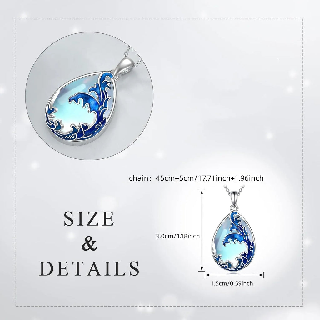Blue heart-shaped alloy pendant necklace for women with HAILANG charm