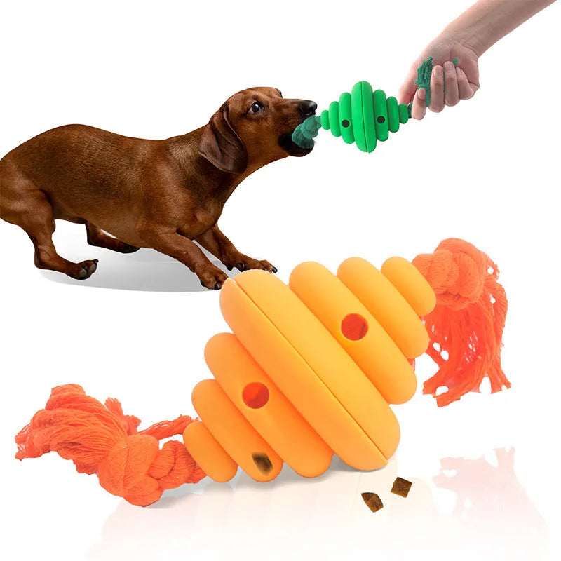 Green and yellow dog ball with rope toy for large breeds with treat dispenser