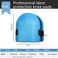 EVA foam kneepad pair showing approximately 11mm thickness, available in black, blue, green, or pink colours