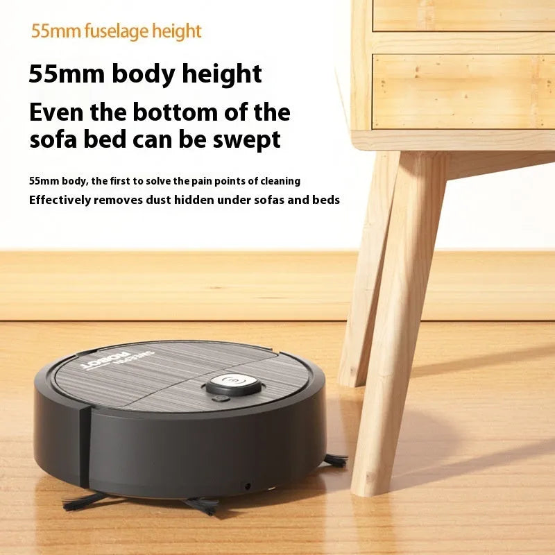 Mini sweeping robot home cleaning vacuum cleaner USB rechargeable in white, black, and violet colour options