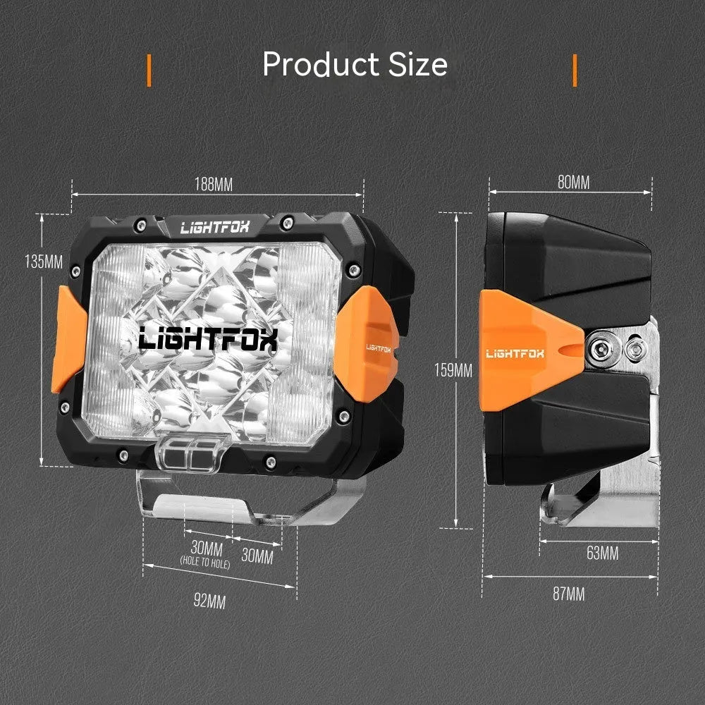 Black aluminium LED front bumper light kit for off-road vehicles with universal mounting