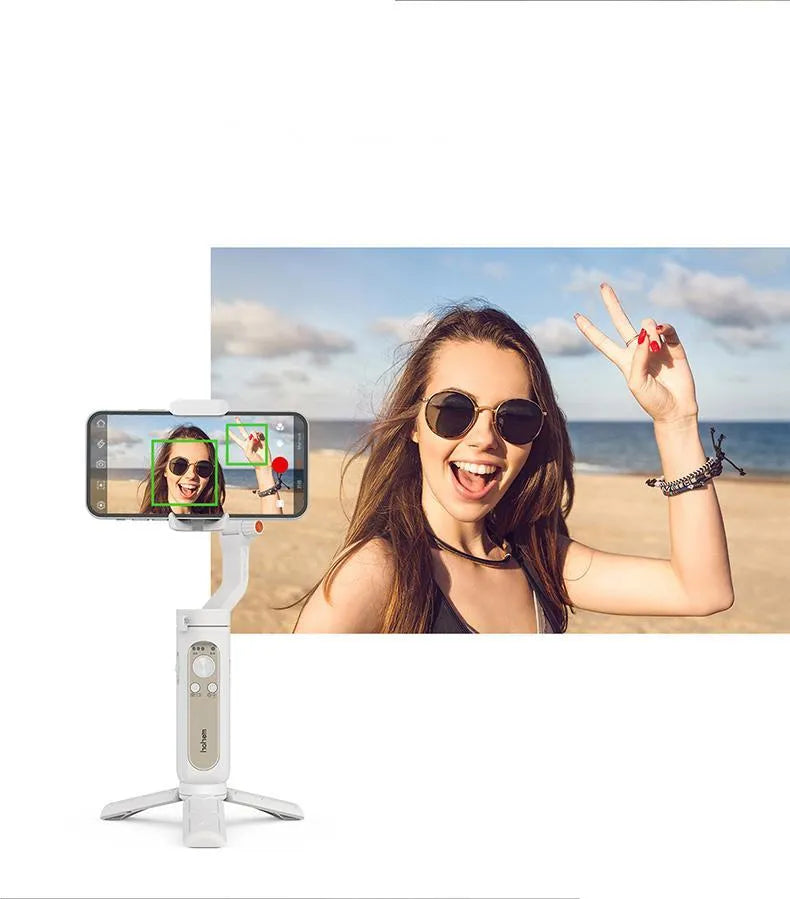 3-axis plastic foldable mobile phone stabiliser in black folded mode