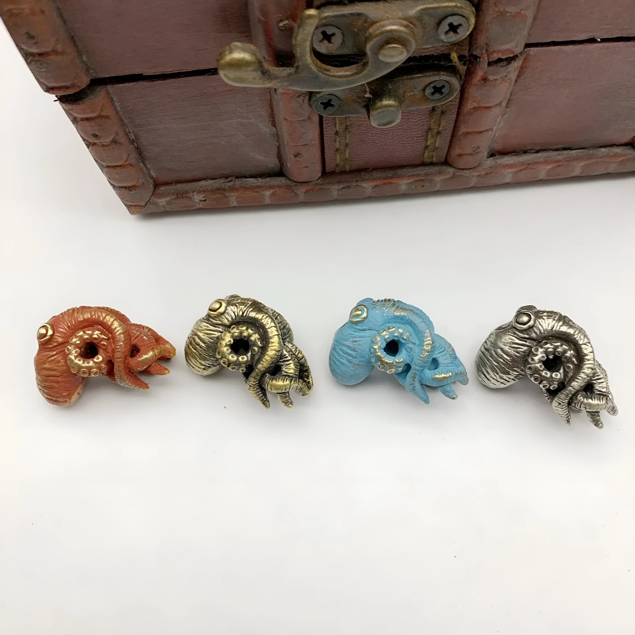 Deep sea octopus design brass key ring pendant in multiple colour finishes for car keys