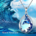 Blue heart-shaped alloy pendant necklace for women with HAILANG charm