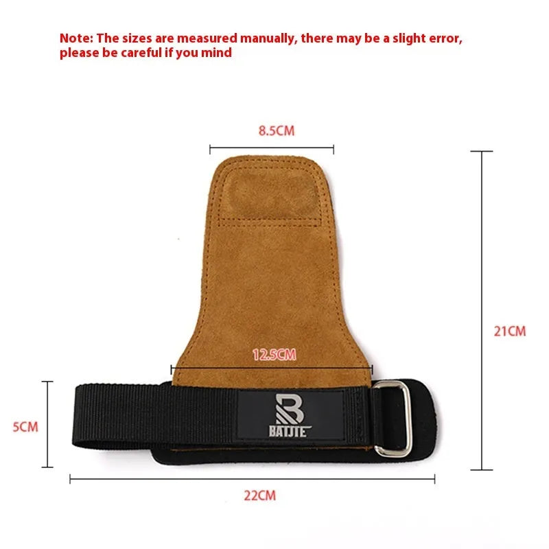 Pair of brown wrist protector grip strength bands for universal fitness and pull-up bar support