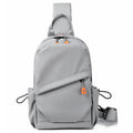 Men's black waterproof polyester crossbody bag with adjustable shoulder strap