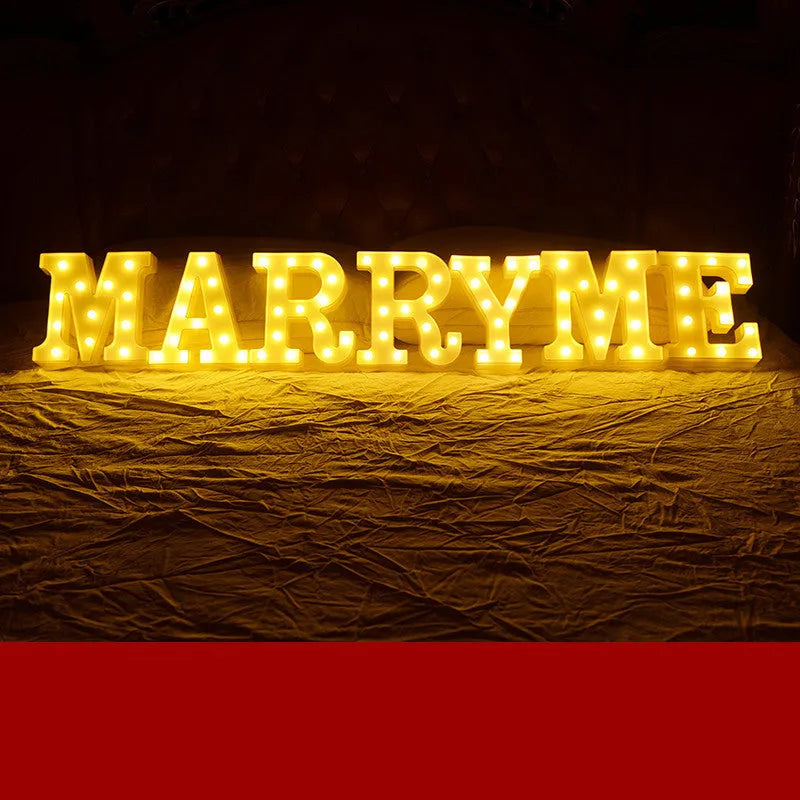 LED letter lights 22cm plastic alphabet in picture colour for birthday party and proposal decor