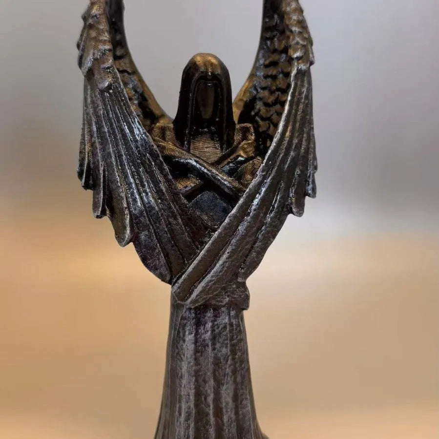 Dark angel resin statue ornament measuring 17 cm height with detailed sculptural features