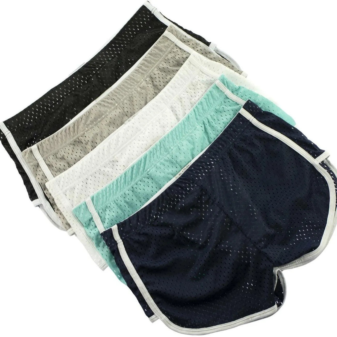 A pair of men's three-point boxer shorts in a cotton-nylon blend on a neutral background.