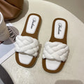 Women's plaid pattern PVC beach sandals with thick anti-skid soles