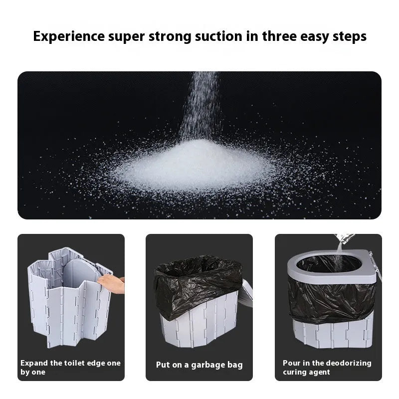 Disposable urine curing agent powder with garbage bag for outdoor travel and car emergency use