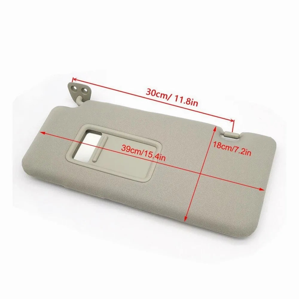 Beige sun visor with flip-down cosmetic mirror for Nissan Lida 2005-2012