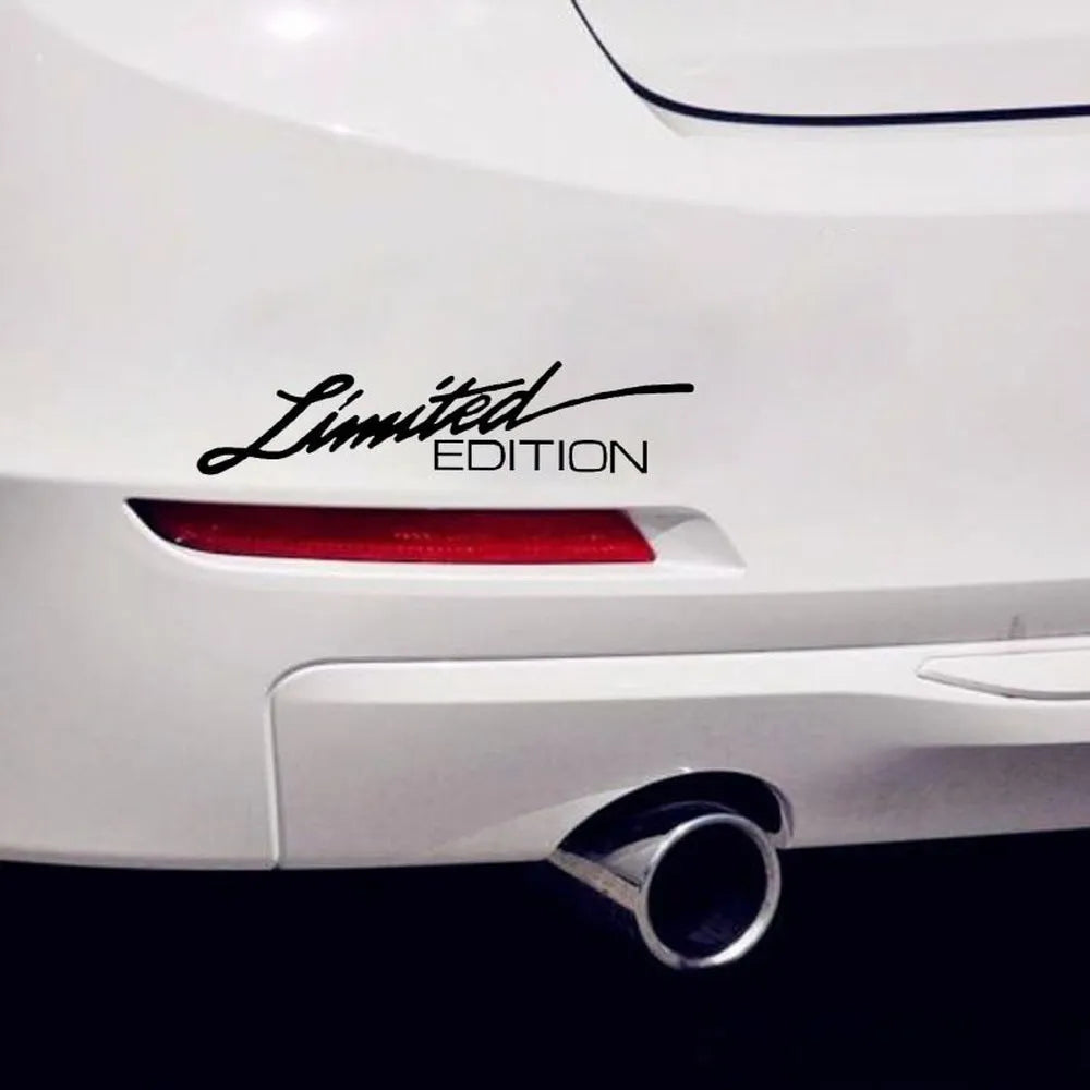 Reflective plastic bumper sticker in British style, showing black, white and colourful options next to a 16cm ruler.