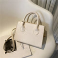 Retro casual PU small square bag for women with sewing line detail, five colour options, horizontal shape, crossbody strap