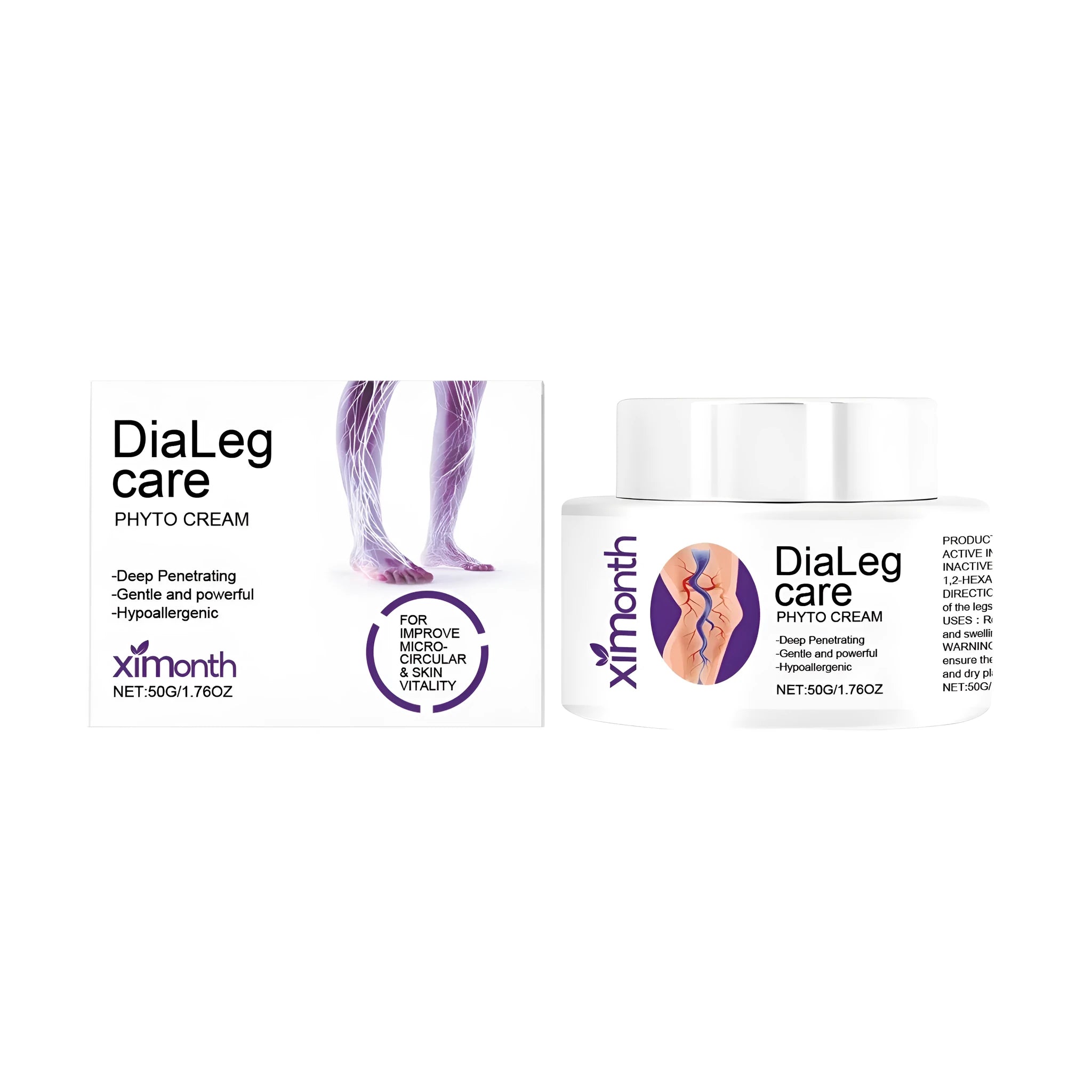 50g tube of varicose vein care cream with mint leaves and shea butter